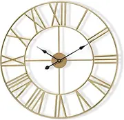 Sorbus Large Wall Clock for Living Room Decor, (60CM) 24 Inch Wall Clock Decorative, Metal Analog Roman Numeral Wall Clock Modern Wall Clocks - Large Clock Home Decor (Gold)