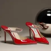 New Jimmy Choo Bing 100 Embellished High Heel Mules $1,095 36.5
