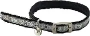 Rogz Sparklecat Reflective Pin Buckle Cat Collar Black Small with Safety Elastic