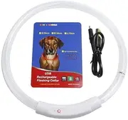 AIMALL USB Rechargeable LED Dog Collar, Glow in The Dark Safety Pet Collar with Flashing Lights, Adjustable 13.8-27.5 Inch (35-70cm) Waterproof Reflective Night Collar for Small/Medium/Large Dogs