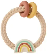 Itzy Ritzy Silicone Teether & Rattle for Babies Neutral Rainbow