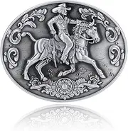 [GelConnie] Belt Buckles Men Western Cowboy Cowgirl Rodeo Longhorn Bull Belt Buckle for Women, Men's Novelty Belt Buckles