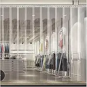 Plastic Vinyl PVC Strip Door Curtain, 2.2mm Thick Vinyl Door Strips with Overlap Thermal Insulated Noise Reduction for Freezer Doors for Catering and Cold Rooms.(1.8x2.2m)