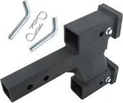 munirater Replacement for Trailer Dual Hitch Extender Adapter with 2-1/4-inch and 6-1/4-inch Rise Drop 2-inch Receiver 2-inch Solid Shank 7500lbs Capacity