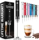 Lux Rechargeable Milk Frother Handheld - Powerful 2-Speed Motor, Fully Waterproo