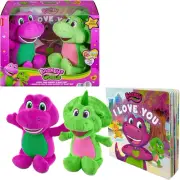 Barney's World Story Time Barney & Baby Bop 9-Inch Plush with Story Book New Toy