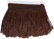 9 Meters Tassels Trim, 5.5in Fringe Lace, Polyester Decorative Trim for Latin Dance Costumes Stage Clothing (Dark Coffee)