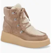 Dolce Vita Z4689 Womens Truffle Jasmin Lace-Up Platform Wedge Booties Size 7