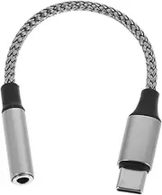 Outanaya Audio Adapter Headset Headphones Type c Headphone Adapter Headphone Extender Cable USB to Headphone Jack Adapter Karaoke Adapter Guitar Accessories Audio Jack Aluminum Alloy Black