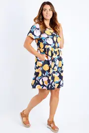 Orange Crush Button Dress--ELME-7362041