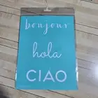"Bonjour Trio” Chalk Couture Chalk Transfer Stencil Sz B RETIRED 8.5"x11"