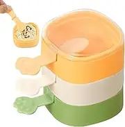 Ice Pop Molds for Kids - 3 Layer Homemade Ice Pop Molds with Sticks,Easy Release Dessert Maker, Reusable Stackable Holders for Kitchen Indoor