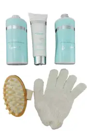 Baylis & Harding NEW 5 Piece Skin Spa Set Bath Foam Body Cream Cleanser Glove