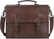 Leather Messenger Bag For Men 15.6 Inch Leather Laptop Shoulder Bag Computer Bag