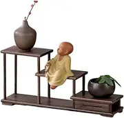 Solid Wood Teacup Rack Antique Rack Mahogany Desktop New Chinese Style Desktop Storage Rack teapot Tea Set Display Rack
