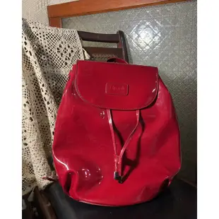 法國🇫🇷品牌Lipault /復古櫻桃紅漆皮小背包
