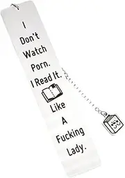 [Generic] Funny Bookmarks with Pendant-I Don't Watch Porn I Read it Like a Fucking Lady, Book Marks Women Gift, Metal Bookmark, Reading Gifts for Book Lover, for Valentines Day Christmas Birthday Gifts for Her