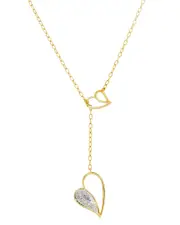 Savvy Cie Silver Diamond Lariat Necklace
