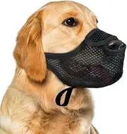 Dog Muzzle for Large Medium Small Dogs,Breathable Air Mesh Muzzle for Dog to Prevent Biting Chewing Licking Eating,Soft Dog Muzzle with Front Opening Design for Drinking Panting (XS)