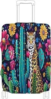 [Joisal] Cactus Leopard Print Luggage Cover Protector Fit 18-32 Inch Luggage Covers Tsa Approved, Suitcase Protector, Cactus Leopard Print, XL 29-32 in