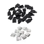 10 Sets Type A Female USB 4 Pin Plug Socket Connector for Black Plastic C