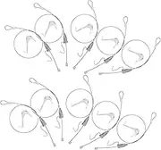 30 Sets Picture Rail Hook Picture Wire Hanging Kit Hanger Chain Picture Frame Hooks Loop Wall Hanging Kit Gallery Wire Picture Hooks Cord Wires Wire Picture Hanging Kit Silver Iron