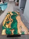 Custom Resin Dining Table | Green Epoxy River Table| Custom Epoxy Dining Table