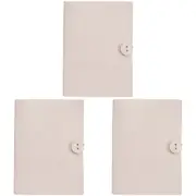 3x LVD Recycled Leather Note Book Lotus Stylish Hard Cover Journal/Diary 18x13cm