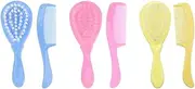 FOMIYES Baby Grooming Kit 6-piece Shampoo Set Brush Comb Newborn Scalp Massager Infants Hair Brush Gentle Massage Pp Material Random Color