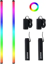 Aputure Amaran T4C 2 Packs RGBWW LED Tube Light,40W 2500K-7500K AdjustableHandheld Light Wand Support APP and DMX Control (120cm)