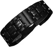 [PnterLoce] Concaved Mouth 316L Stainless Steel Watchband 22mm 20mm Silver Black Solid Links Bracelet Fit for Gc Guess Watch