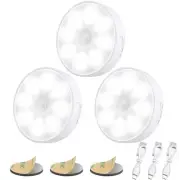 Upgraded Motion Sensor Light [8 LEDs], 3 Pack Night Light Rechargeable, 3M/12...