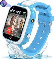 Olivfant 4G Smart Watch for Kids with GPS Tracker Watch Voice Video Chat Text Call SOS Alarm Camera Pedometer WiFi, Waterproof Touch Screen Kids Watch for Age 4-12 Boys Girls Birthday Gifts.(Blue)