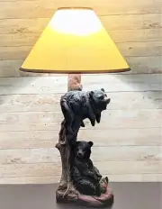 Black Bear Desk Lamp Cabin Lodge RV Bedroom Night Stand Console Table Decor