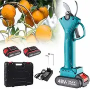 48V Electric Pruning Shears, Cordless Branch Cutter Power Pruner, Rechargeable Battery, Max Cutting Diameter 30mm, for Gardening, Farms,2*Battery