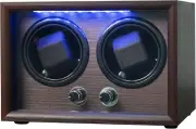 Double Watch Winder for Automatic Watches, Wooden Rotating Watch Case 5 Rotation