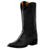 Mens Cowboy Boots Leather Black Stingray Print Rancho Botas Size 11.5, 13, 13.5