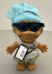 RUSS TROLL DOLL - Walkman and Sunglasses - Blue Hair - 5" - NEW IN BAG