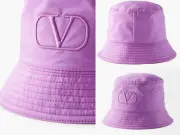 Valentino Garavani Fishing Hat Silk Bucket Crochet Hat Cap With Dust Bag Hat 59