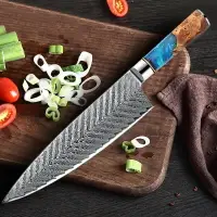 在飛比找樂天市場購物網優惠-大馬士革廚刀西式廚師刀魚生料理切肉刀小菜刀切片刀vg10廚房