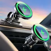 15W MagSafe Car Mount Charger Magnetic Wireless Car Charger for iPhone 16 Pro Max iPhone Samsung with MagSafe Christmas Gift COL Black