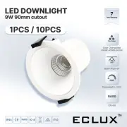 9w 90mm cutout COB Led Dimmable Downlights Tri colour IP44 CRT>90 not dazzling