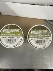 (2) Spools Lake & Stream Clear Blue Monofilament Line Bass, Crappie, 30lb 200yd