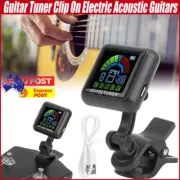 Guitar Tuner Clip On Electric Acoustic Guitars Bass Chromatic Violin Display AUS