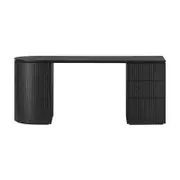 Payton 3 Drawer RHF Computer Work Desk Table Black