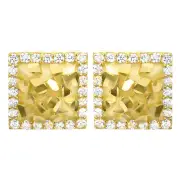 Nugget Rapper Gold Plated Bling Iced Square Screw Back Earrings SHS 645 G