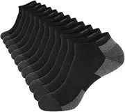[RELY+] Crew Socks for Women | Low-Cut Tabs, No Show Style, Ankle Length | Solid Black & Grey Shade, Comfy Cotton-blend Fabric | Pack of 12 Pairs
