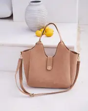 [Mooloola] Mooloola Women's Faye Big Bag in Tan Suede One Size Tan Suede