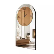 Modern Arched Silver Mirror Clock