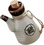 Kitchen Oil Pot Ceramic Condiment Dispenser Sauce Bottle White Vinegar Bottle for Seasoning